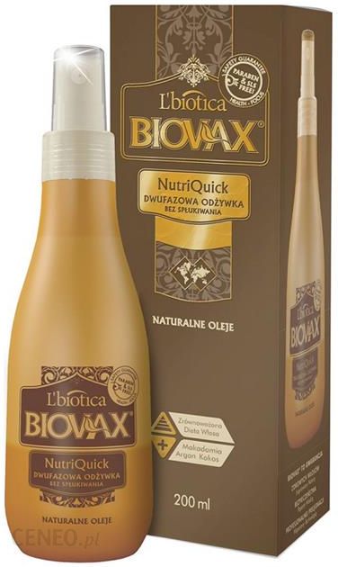 lbiotica biovax nutriquick odżywka do włosów arganowa 200ml