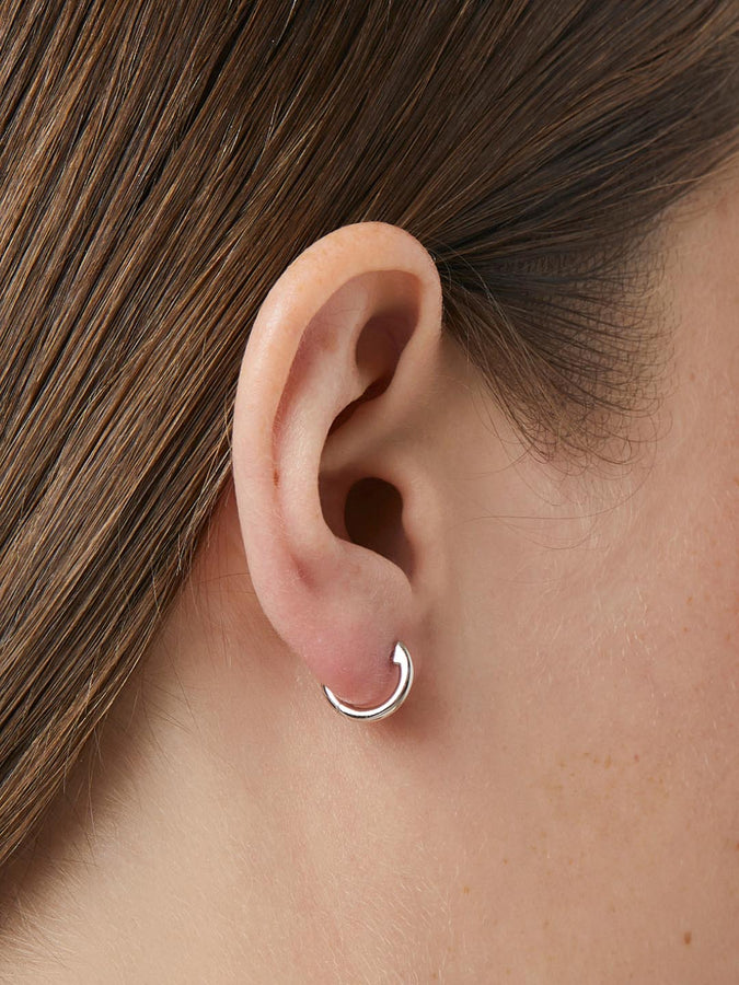 silver huggie earrings